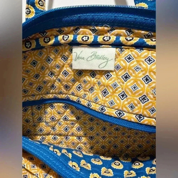 Small/medium blue and yellow Vera Bradley tote - Picture 3 of 7